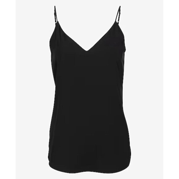 Express Women's Downtown Cami Size XS Black V-Neck Sleeveless Spaghetti NWT $44 - Picture 3 of 16